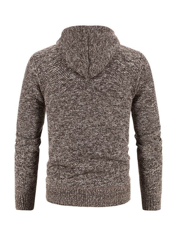 Men's casual knitted hooded zipper jacket kakaclo