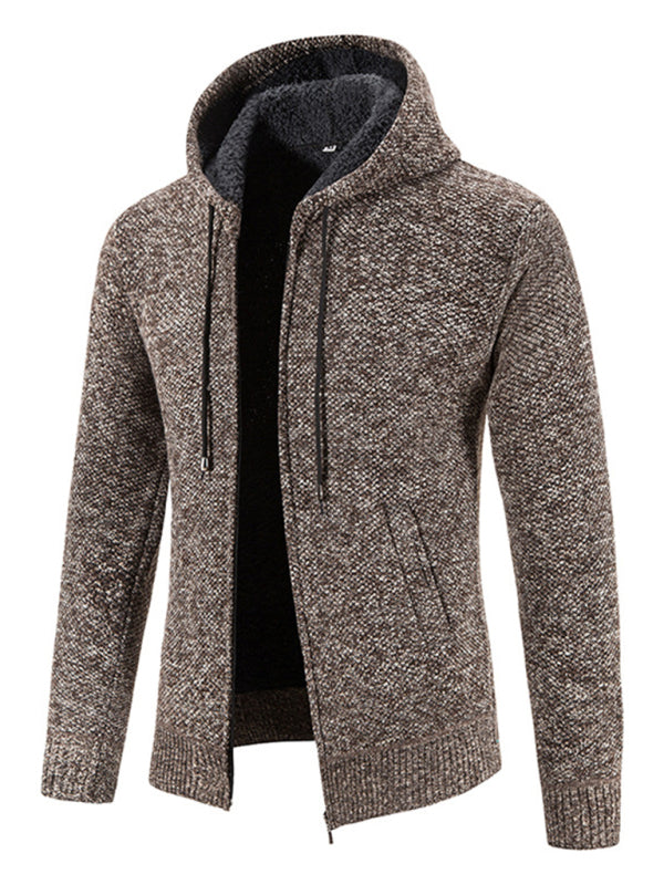 Men's casual knitted hooded zipper jacket kakaclo