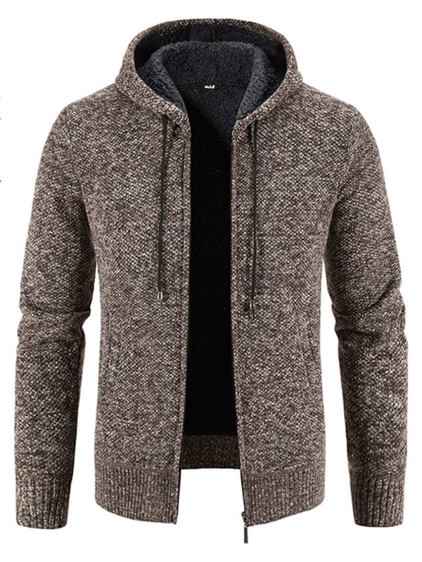 Men's casual knitted hooded zipper jacket kakaclo