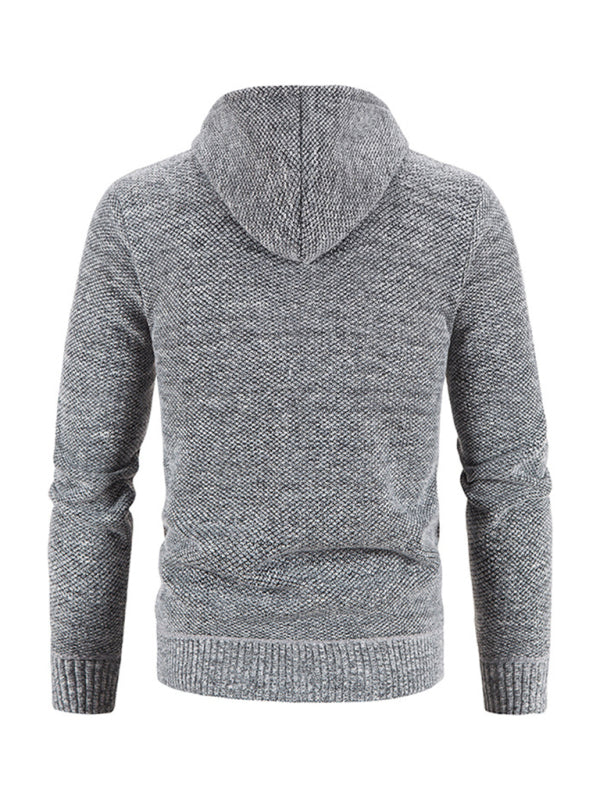 Men's casual knitted hooded zipper jacket kakaclo
