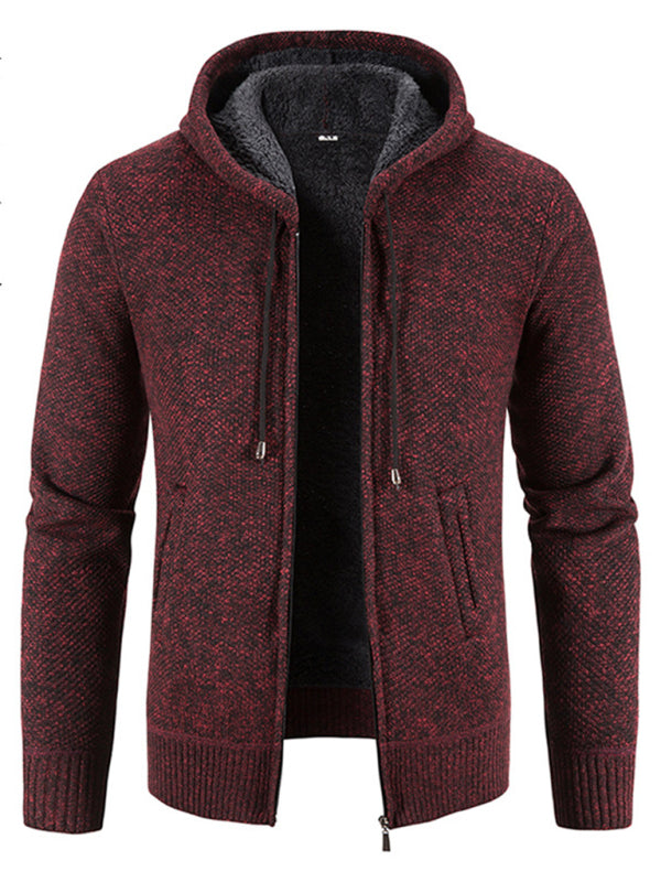 Men's casual knitted hooded zipper jacket kakaclo