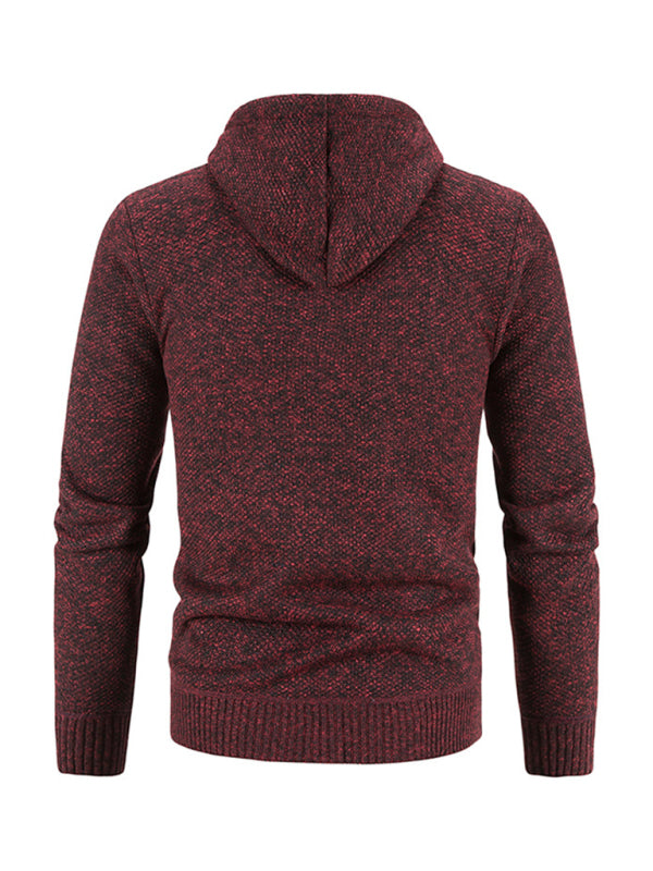 Men's casual knitted hooded zipper jacket kakaclo