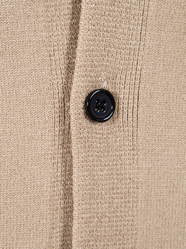 New men's casual solid color V-neck sweater cardigan sweater kakaclo