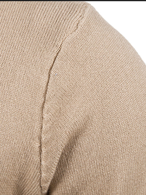 New men's casual solid color V-neck sweater cardigan sweater kakaclo
