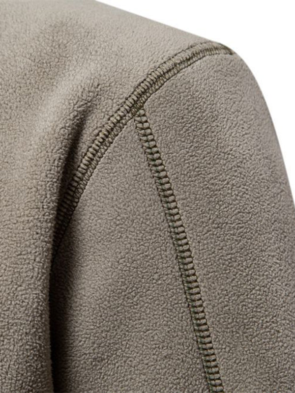 New men's polar fleece sweatshirt stand collar half zipper long sleeve sweatshirt kakaclo