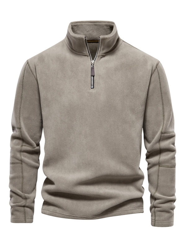 New men's polar fleece sweatshirt stand collar half zipper long sleeve sweatshirt kakaclo