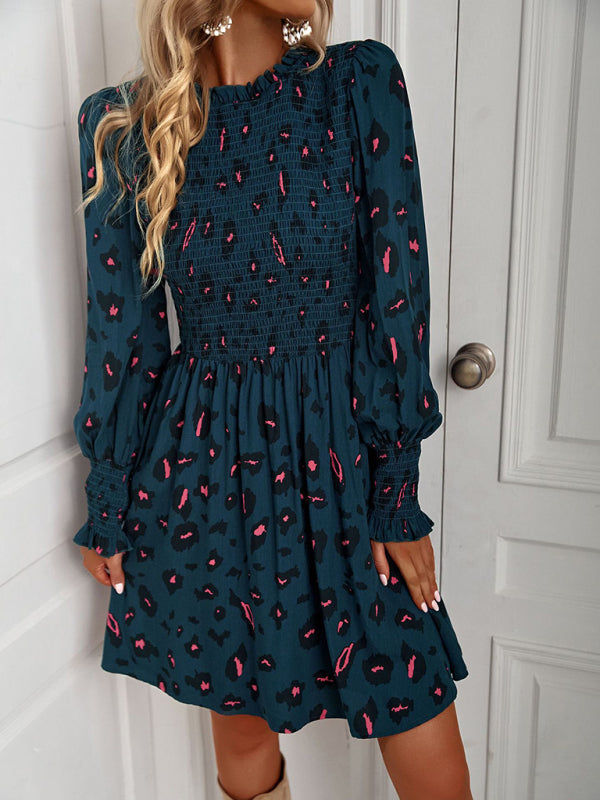 Women's Floral Sexy Lantern Sleeve Casual Dress kakaclo