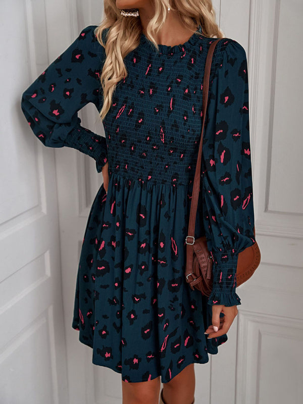 Women's Floral Sexy Lantern Sleeve Casual Dress kakaclo