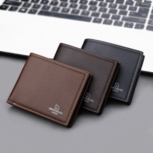 Men's Wallet Short College Student Wallet With Zipper Wallet Simple Niche Soft Leather Wallet eprolo