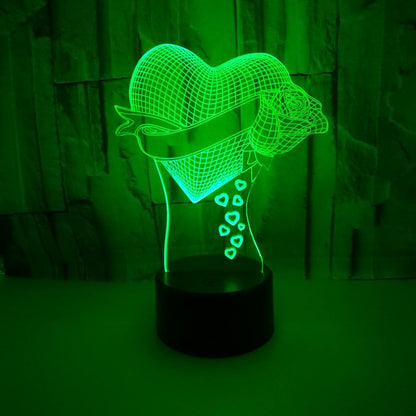 Loving Heart With Rose valentine gift Name 3D Effect Optical Illusion Table Lamp CJDropShiping