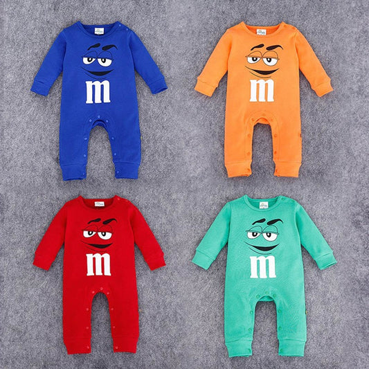 Infant Clothes Autumn NewBorn Baby Rompers letter M Clothing Costumes Cartoon Funny Kids Jumpsuit New Born Boys Clothes