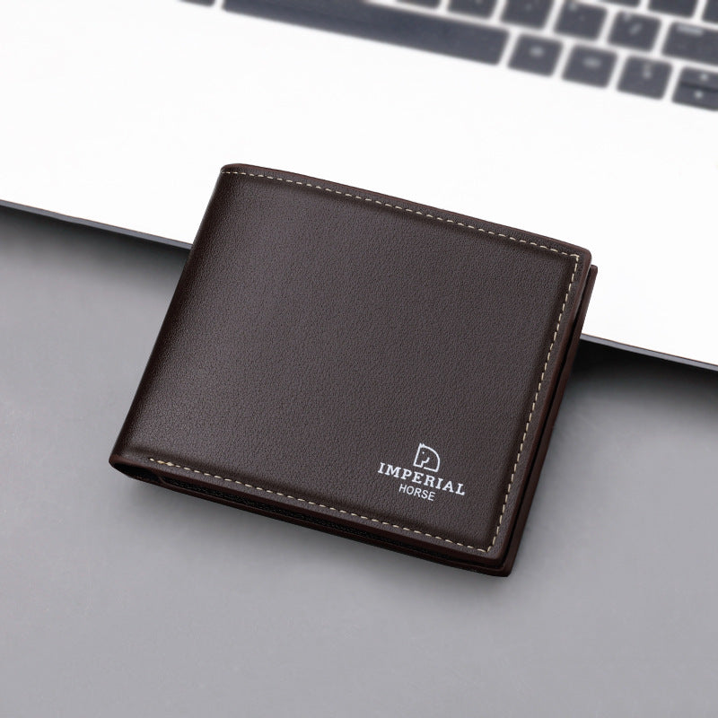 Men's Wallet Short College Student Wallet With Zipper Wallet Simple Niche Soft Leather Wallet