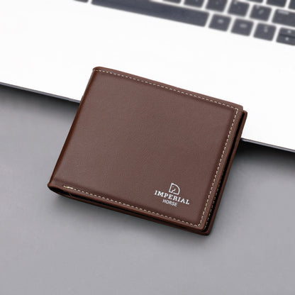 Men's Wallet Short College Student Wallet With Zipper Wallet Simple Niche Soft Leather Wallet