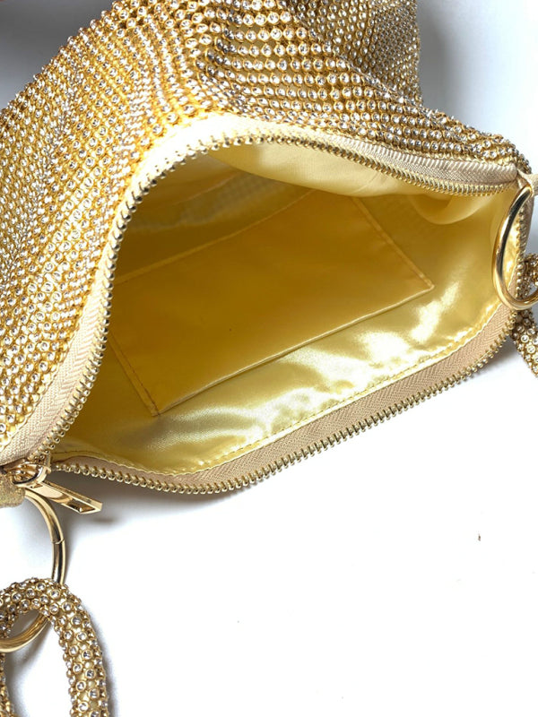 Knotted rhinestone pure handmade new diamond full diamond armpit bag kakaclo