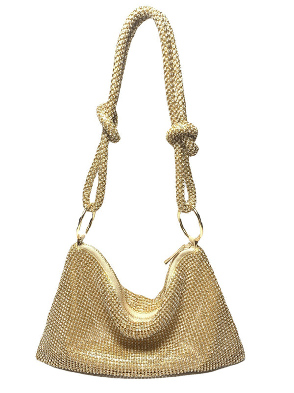 Knotted rhinestone pure handmade new diamond full diamond armpit bag kakaclo