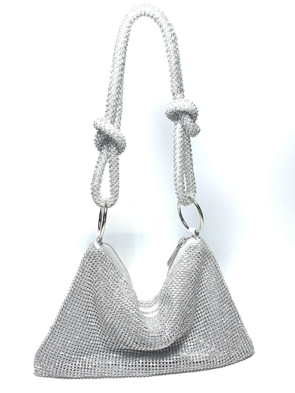 Knotted rhinestone pure handmade new diamond full diamond armpit bag kakaclo