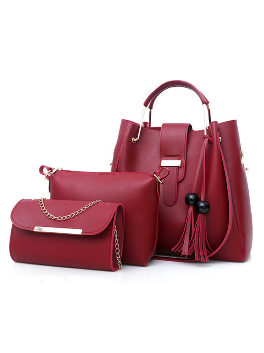 Handbag Fashion One Shoulder Bucket Ladies Luggage Bag Three-Piece Set kakaclo