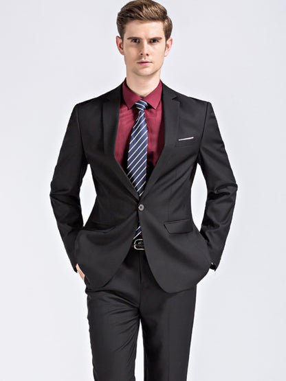 Men's Slim Fit Business Two Piece Suit kakaclo