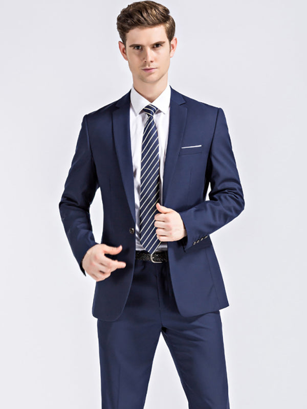 Men's Slim Fit Business Two Piece Suit kakaclo