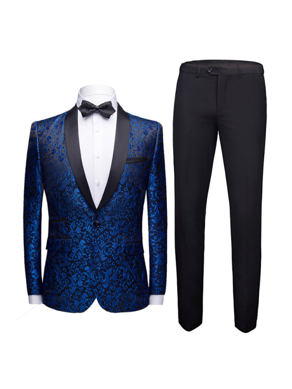 Men's Slim Fit Business Two Piece Suit kakaclo