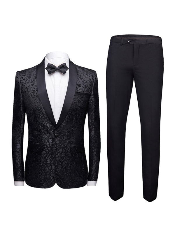 Men's Slim Fit Business Two Piece Suit kakaclo