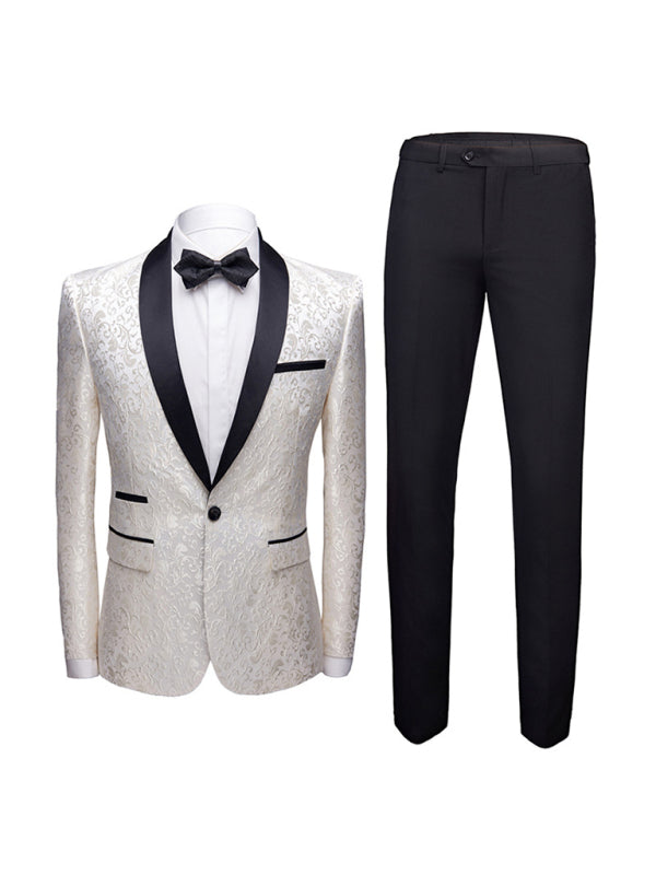 Men's Slim Fit Business Two Piece Suit kakaclo
