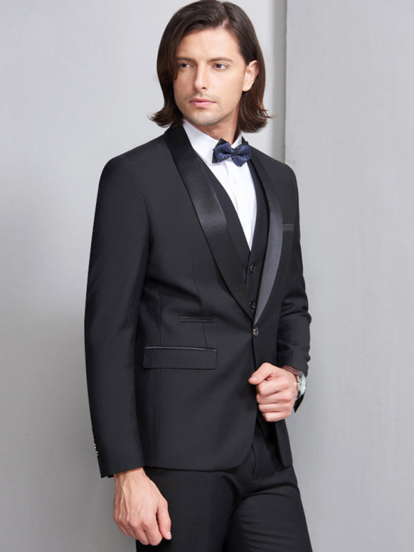 Men's Slim Business Three Piece Suit kakaclo