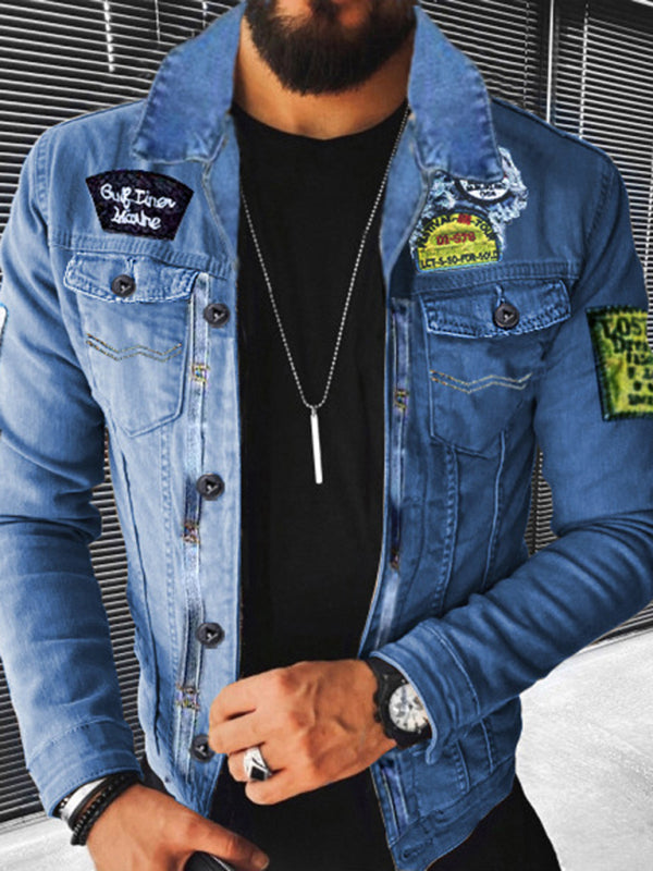 Plush Style Thickened Denim Men's Outer Jacket kakaclo