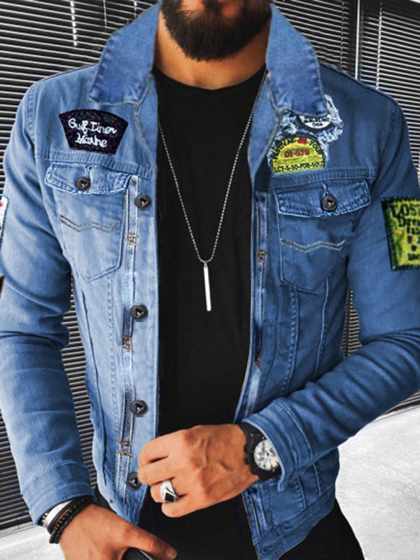 Plush Style Thickened Denim Men's Outer Jacket kakaclo