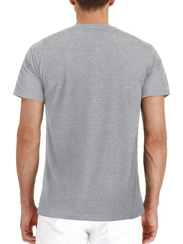 Men's solid color casual short-sleeved T-shirt kakaclo