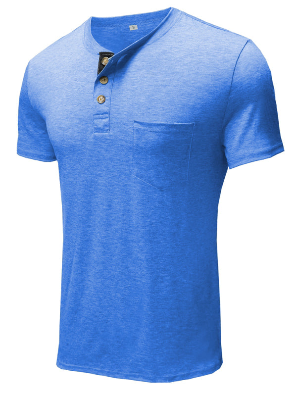 Men's solid color casual short-sleeved T-shirt kakaclo