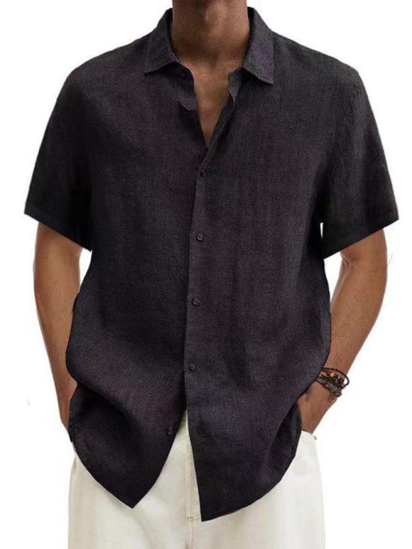 Men's Woven Casual Short Sleeve Shirt kakaclo