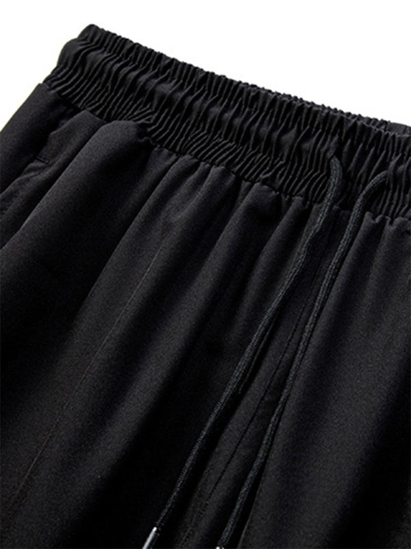 Ice silk quick-drying breathable fitness drawstring casual side zipper trousers kakaclo