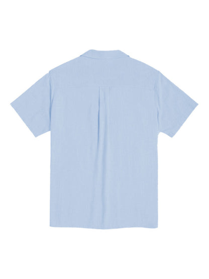 Men's Loose Casual Linen Shirt Cuban Guayabera Short Sleeve Beach Shirt kakaclo