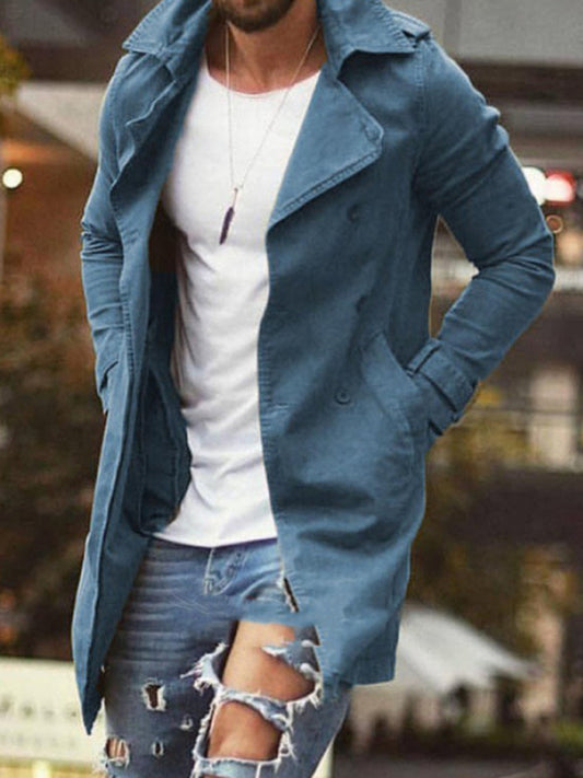 Men's coat mid-length slim fit large size windbreaker casual jacket kakaclo