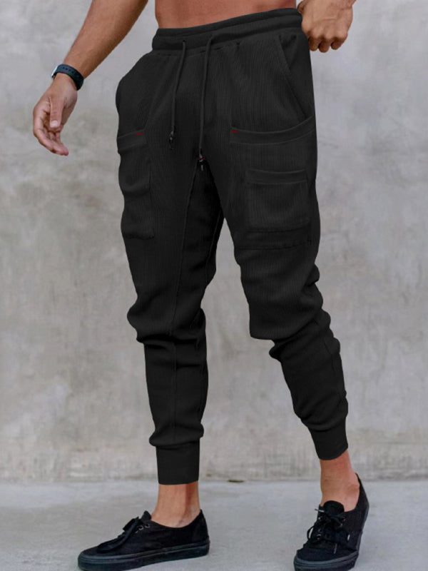 Men's new sports pants, loose legged, multi-pocket casual trousers kakaclo