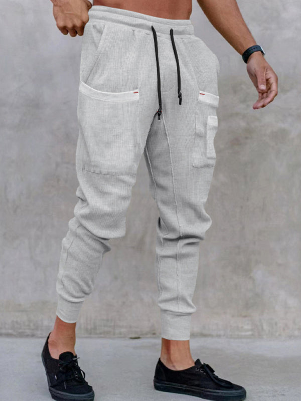 Men's new sports pants, loose legged, multi-pocket casual trousers kakaclo