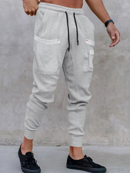 Men's new sports pants, loose legged, multi-pocket casual trousers kakaclo