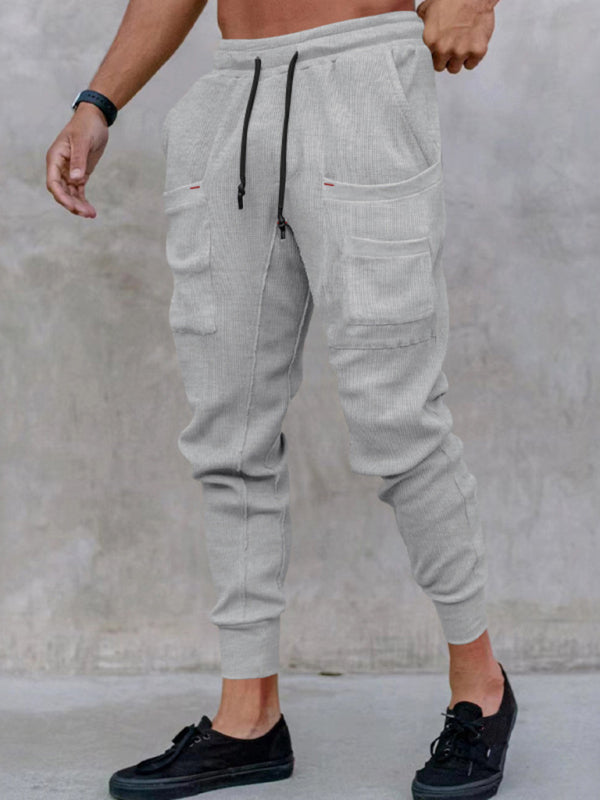 Men's new sports pants, loose legged, multi-pocket casual trousers kakaclo