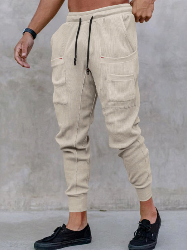 Men's new sports pants, loose legged, multi-pocket casual trousers kakaclo