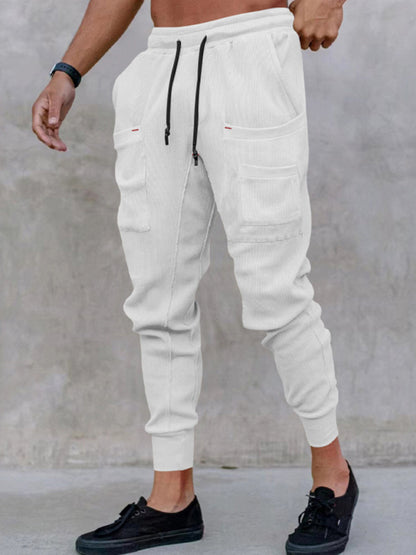 Men's new sports pants, loose legged, multi-pocket casual trousers kakaclo