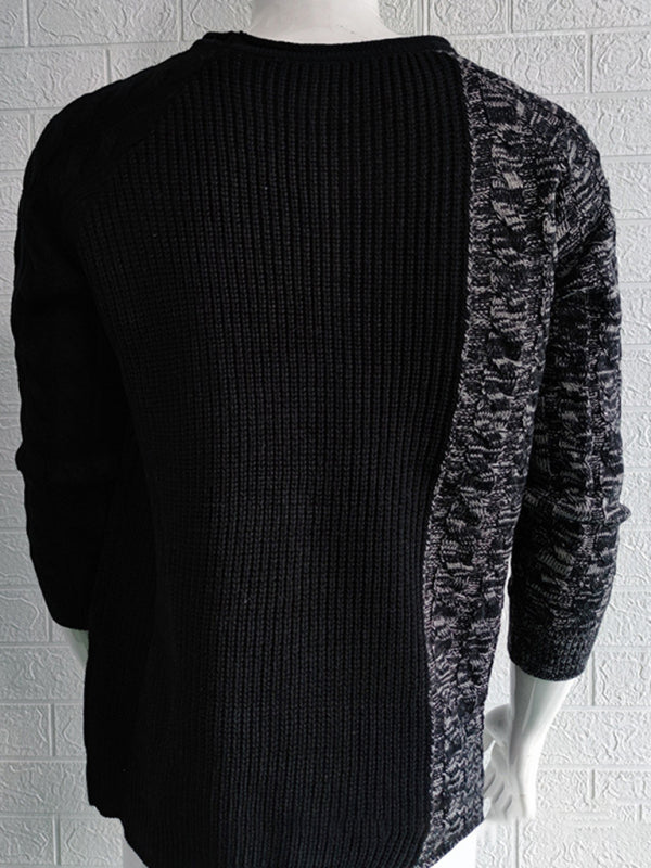 Men's new round neck long sleeve knitted slim sweater kakaclo