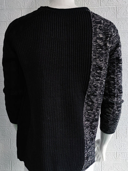 Men's new round neck long sleeve knitted slim sweater kakaclo