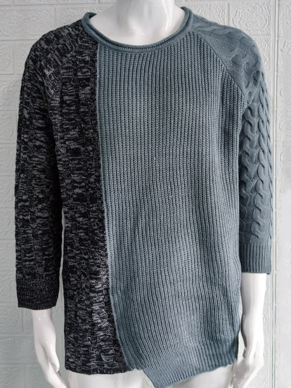 Men's new round neck long sleeve knitted slim sweater kakaclo