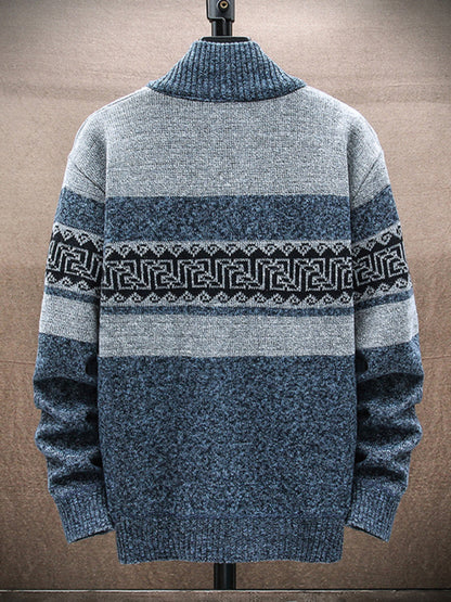 Men's new fashion stand-up collar cardigan sweater zipper style sweater kakaclo