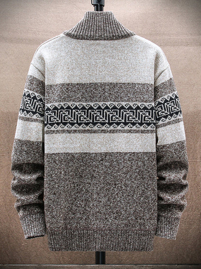 Men's new fashion stand-up collar cardigan sweater zipper style sweater kakaclo