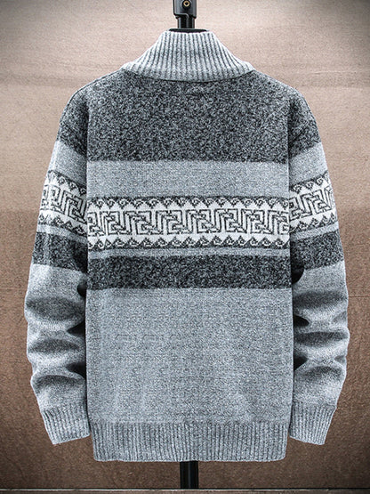 Men's new fashion stand-up collar cardigan sweater zipper style sweater kakaclo