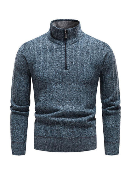 Men's stand collar zipper half cardigan sweater kakaclo