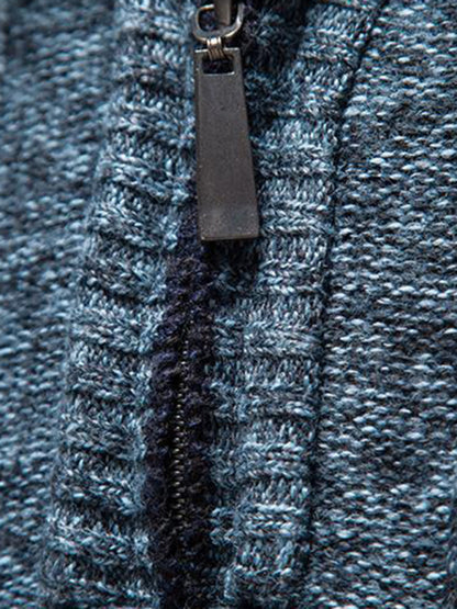 Men's stand collar zipper half cardigan sweater kakaclo
