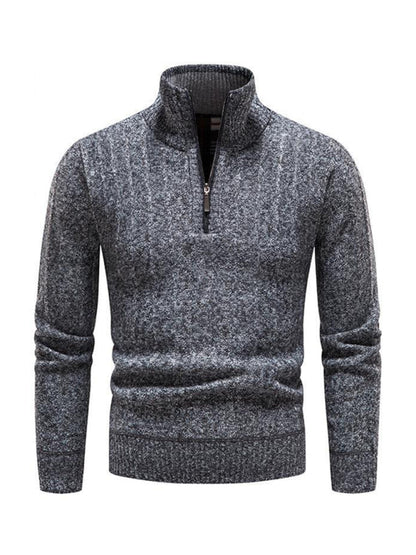 Men's stand collar zipper half cardigan sweater kakaclo